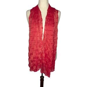 Lezley George Scarf Architectural Pleats Pink UK Smocked 3D Pleating Art To Wear